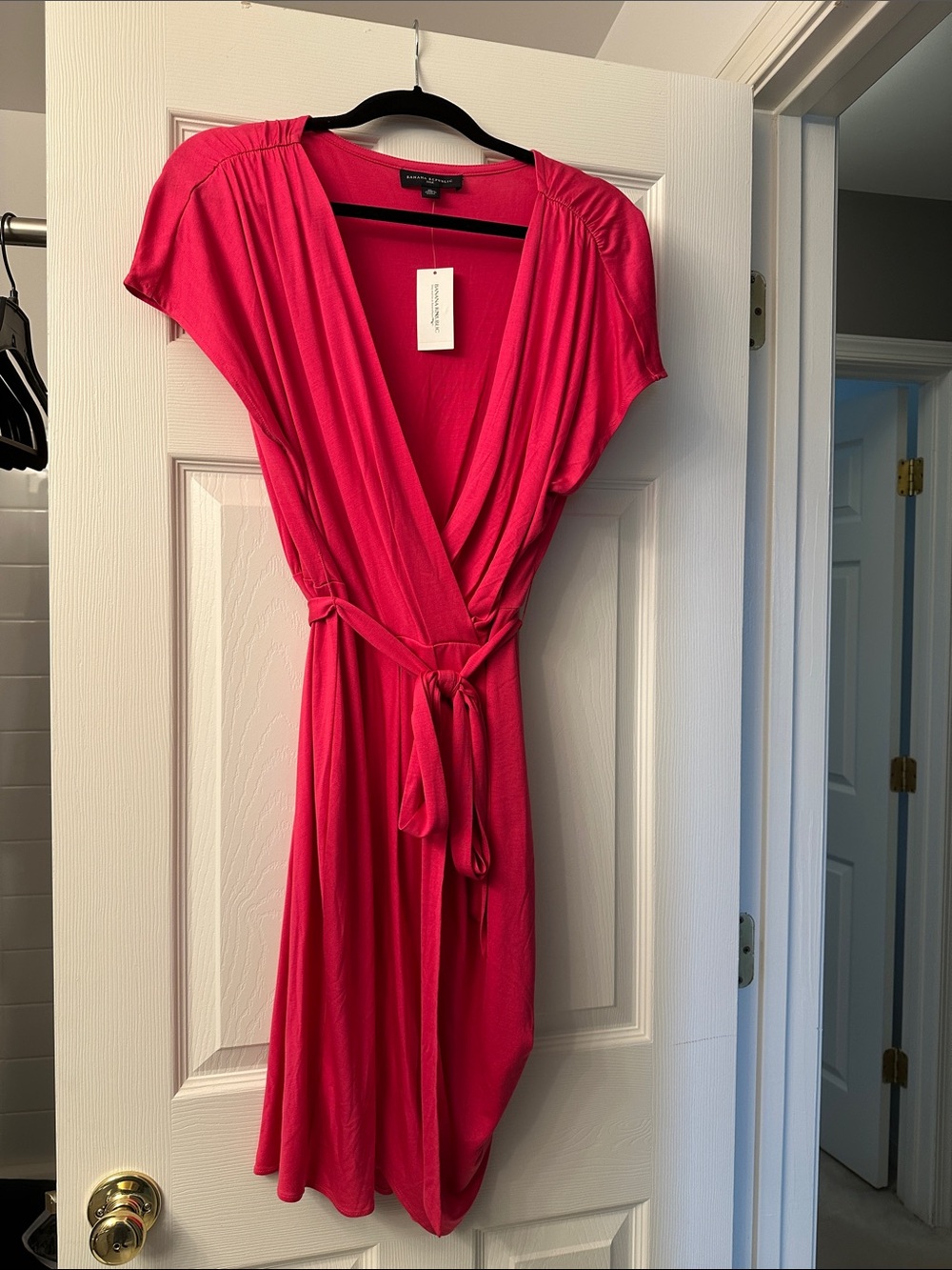 NWT Banana Republic pleated Silk faux Wrap Dress, XL